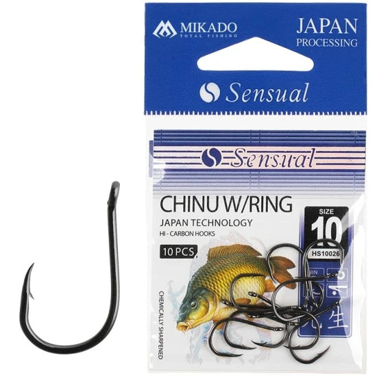 Carlige Mikado Sensual Chinu W/ring Bn, Nr.6, 10buc/plic