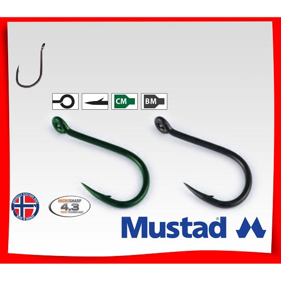 Carlige Mustad Carp Xv2 Chodda cu Ochet Nichel Negru Nr6 10buc/plic