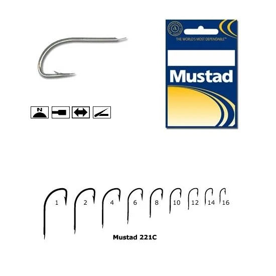 Carlige Mustad Cristal Nichel, Revers 221c, 10buc/plic Nr.6