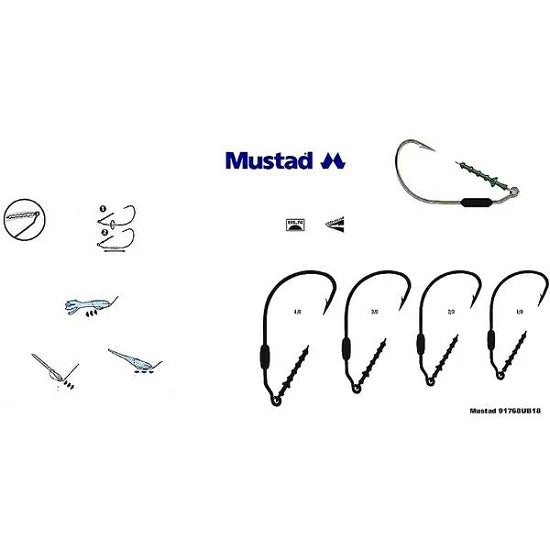 Carlige Mustad Offset Lestate Power Lock Plus Pentru Twister, Nr.2/0 3buc/plic