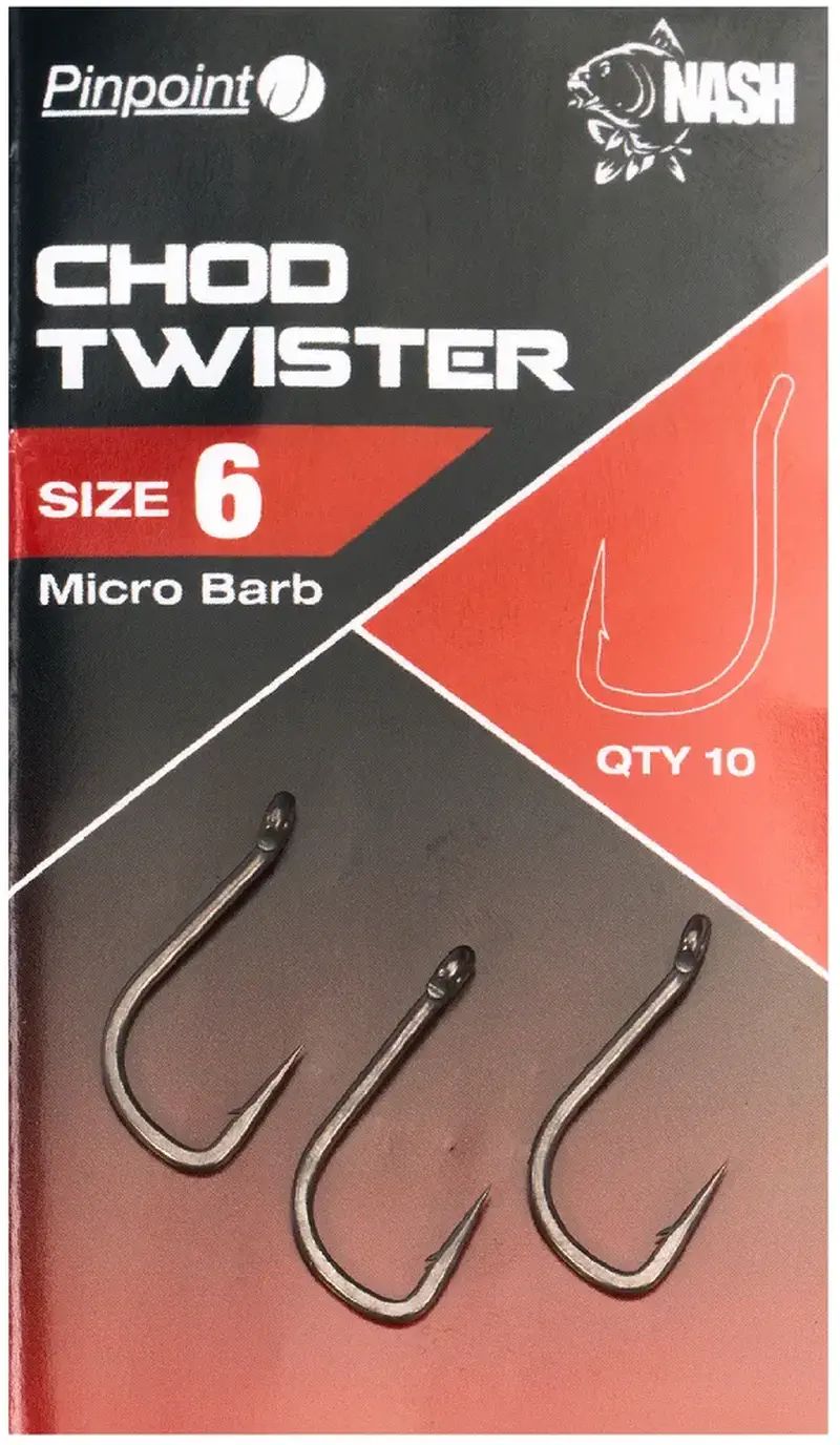 Carlige NASH Twister Chod Micro Barb, Size 5, 10buc/plic