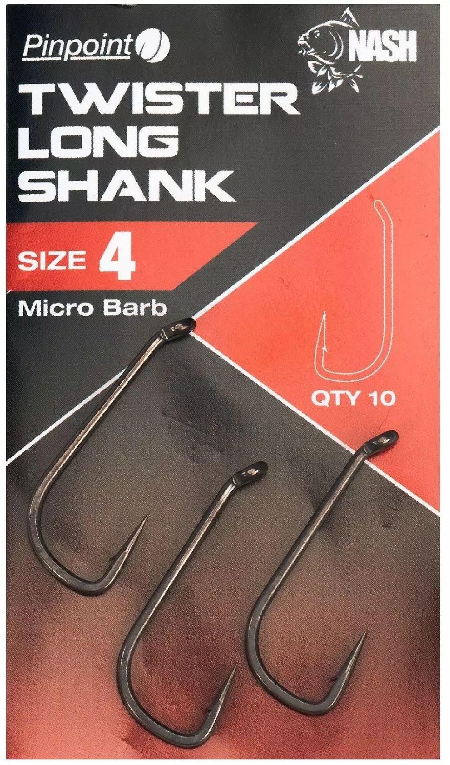 Carlige NASH Twister Long Shank Micro Barb, Size 2, 10buc/pac