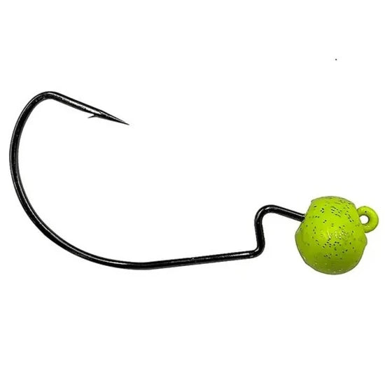 Carlige Offset Vmc 7340rj Mystic Predator Rugby Jig Chartreuse Nr.4/0, 9g, 4buc/pac