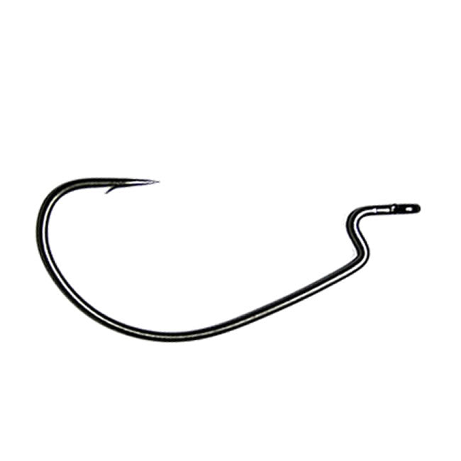 Carlige Offset Vanfook Worm-55B Stealth Black Offset Hooks Nr.1/0, 7buc/plic