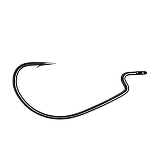 Carlige Offset Vanfook Worm-55b Stealth Black Offset Hooks Nr.2/0, 7buc/plic