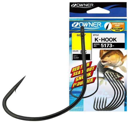 Carlige Owner 5173 K-hook Nr.6/0, 4buc/pac