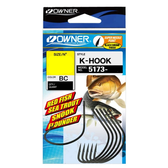 Carlige Owner 5173 K-hook Nr.6/0, 4buc/pac