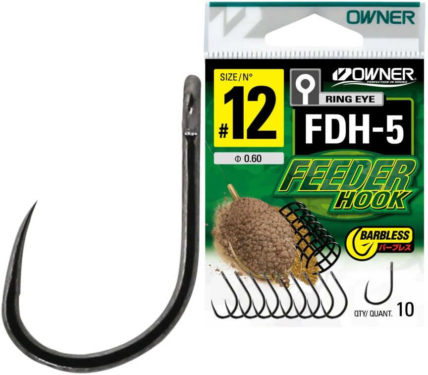 Carlige Owner FDH-5 Barbless Iseama WEye Black Chrome, Nr.14, 10buc/pac