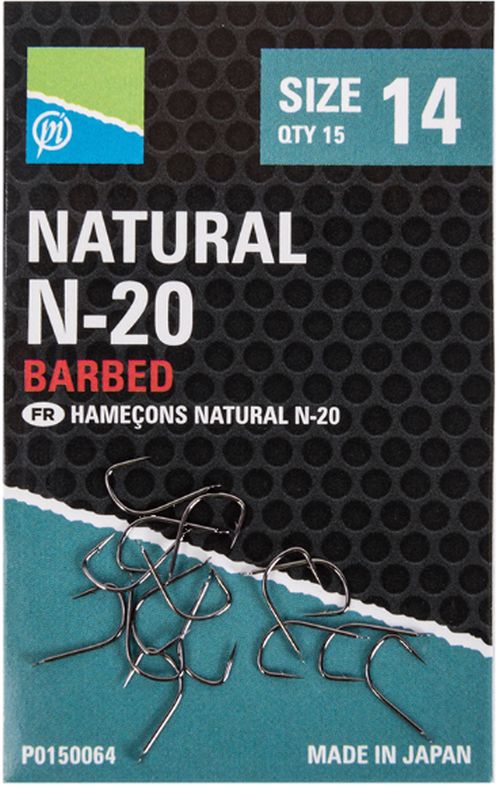 Carlige Preston Natural N-20, Nr.12, 15buc/pac