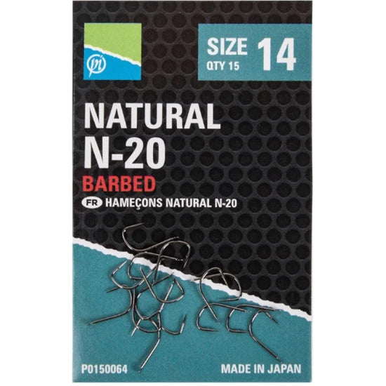 Carlige Preston Natural N-20, Nr.14, 15buc/pac