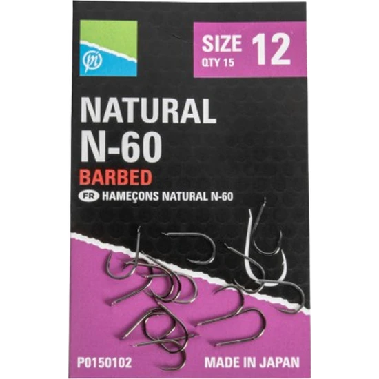 Carlige Preston Natural N-60, Nr.8, 10buc/pac