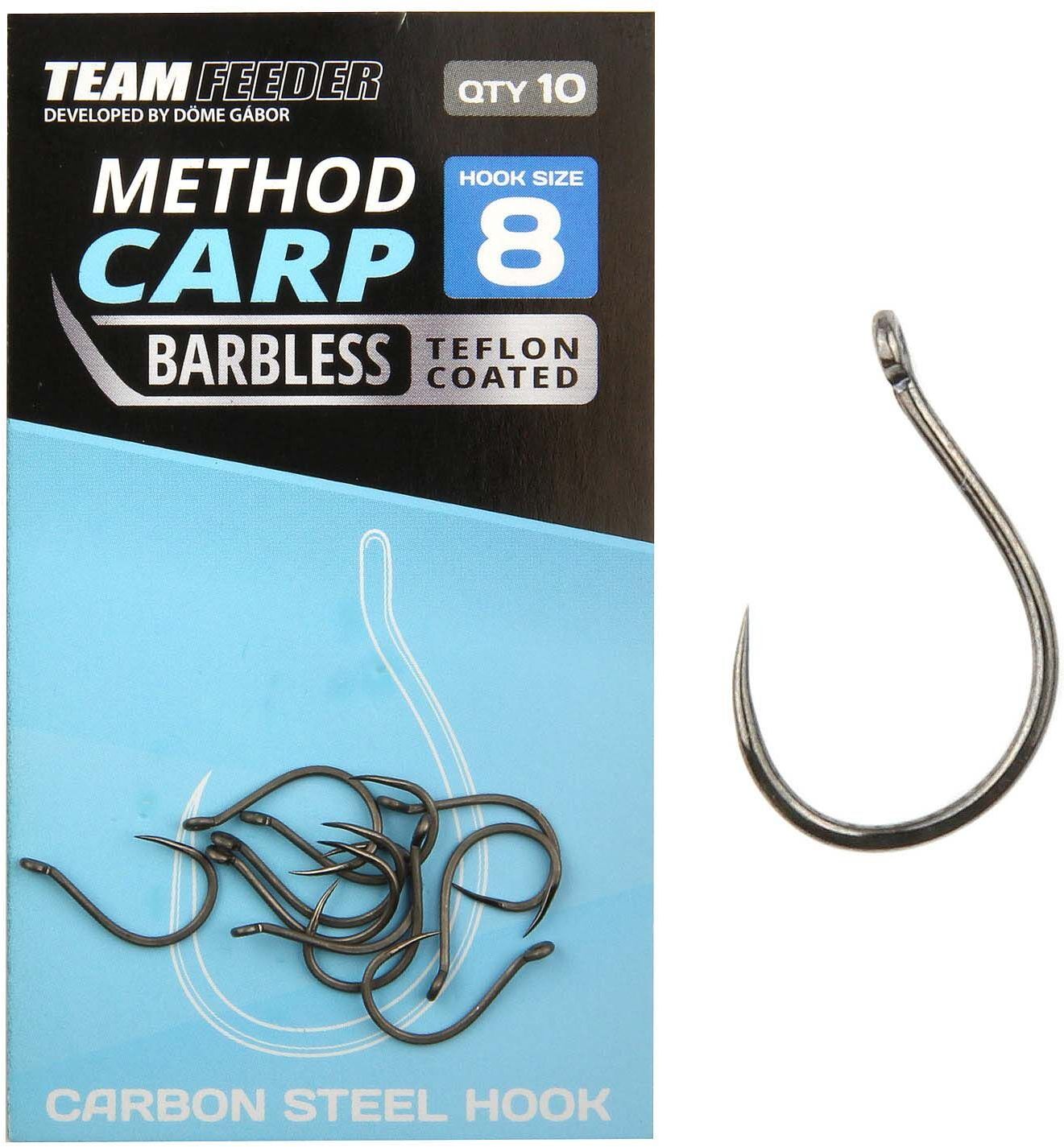 Carlige Team Feeder By Dome Method Carp Barbless, Nr.10, 10buc/pac