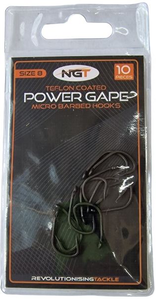 Carlige Teflonate NGT Power Gape Hooks, Nr.6, 10buc/pac