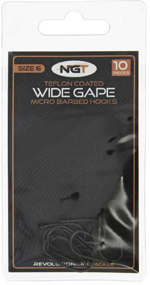Carlige Teflonate NGT Wide Gape Hooks, Nr.8, 10buc/pac