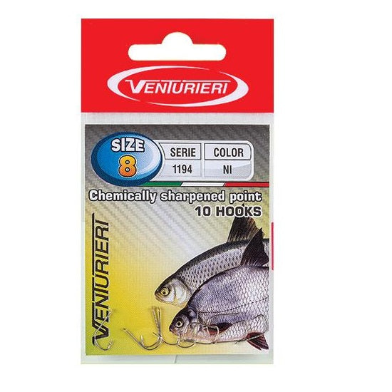 Carlige Venturieri cu paleta 1194 Nikel - Nr 6 - 10 buc - Plic