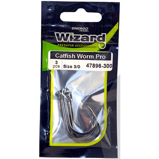 Carlige Wizard Catfish Worm Pro Brazed, Nr.2/0, 3 Buc/pac