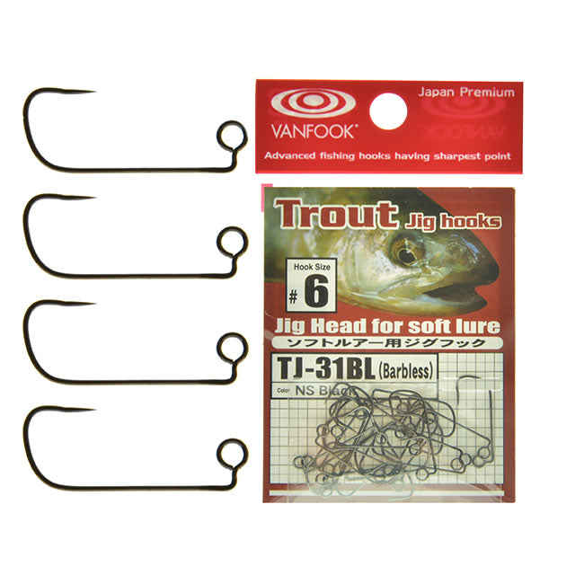 Carlige offset Vanfook TJ-31BL Barbless Trout Jig Hooks nr.6