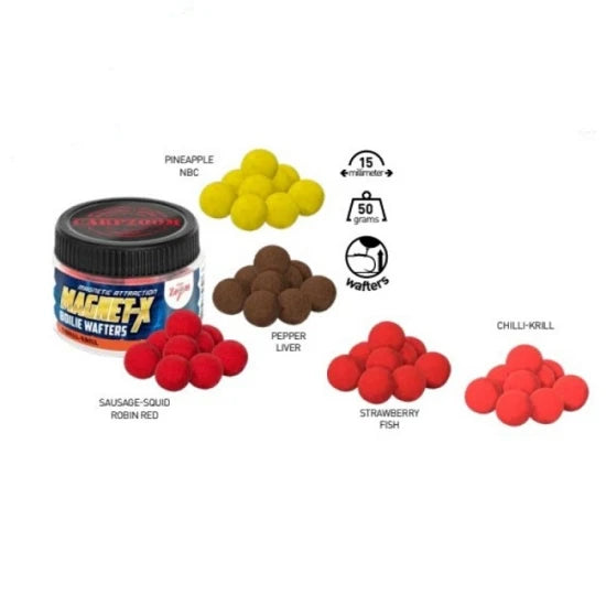 Carp Zoom Boilie Wafters Magnet-x 15mm 50gr Strwberry-fish