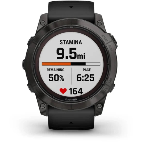 Ceas Garmin Fenix 7 Pro Sapphire Solar Carbon Grey, Curea Neagra, 51mm