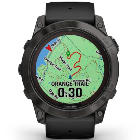 Ceas Garmin Fenix 7 Pro Sapphire Solar Carbon Grey, Curea Neagra, 51mm