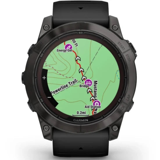 Ceas Garmin Fenix 7 Pro Sapphire Solar Carbon Grey, Curea Neagra, 51mm