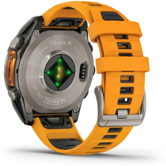 Ceas Garmin Fenix 8 Amoled Sapphire Spark Orange / Graphite Ti / Bare, 47mm, Emea