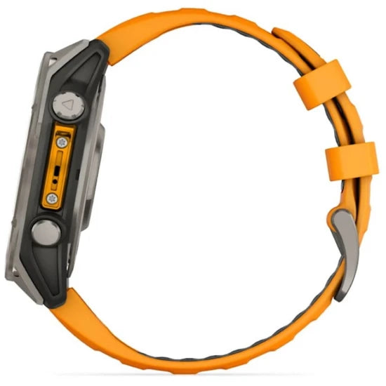 Ceas Garmin Fenix 8 Amoled Sapphire Spark Orange / Graphite Ti / Bare, 47mm, Emea