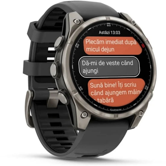 Ceas Garmin Fenix 8 Pro Amoled Saphire Titan Curea Silicon Graphite / Black 47mm Emea