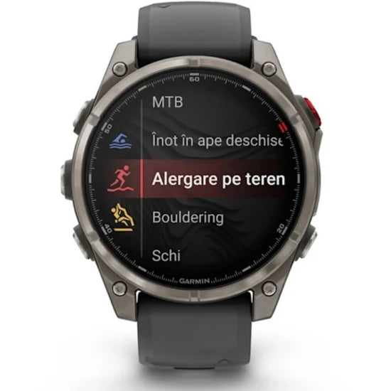 Ceas Garmin Fenix 8 Pro Amoled Saphire Titan Curea Silicon Graphite / Black 47mm Emea