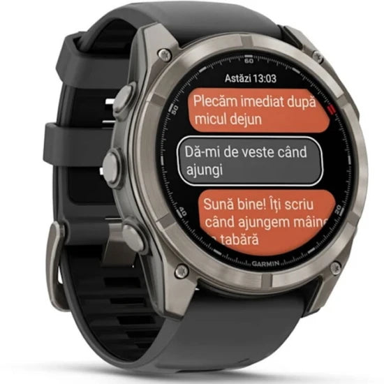 Ceas Garmin Fenix 8 Pro Amoled Saphire Titan Curea Silicon Graphite / Black 51mm Emea