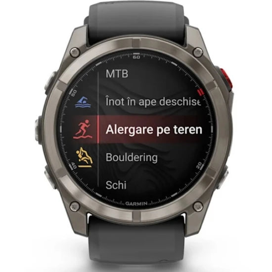 Ceas Garmin Fenix 8 Pro Amoled Saphire Titan Curea Silicon Graphite / Black 51mm Emea