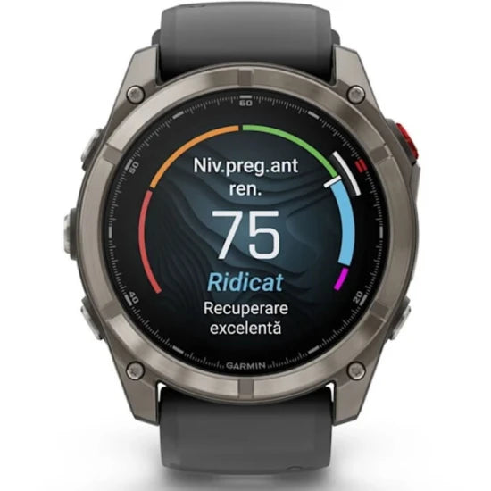 Ceas Garmin Fenix 8 Pro Amoled Saphire Titan Curea Silicon Graphite / Black 51mm Emea