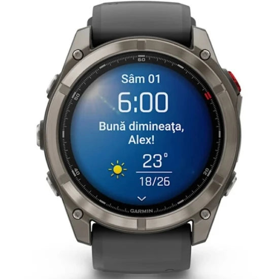 Ceas Garmin Fenix 8 Pro Amoled Saphire Titan Curea Silicon Graphite / Black 51mm Emea