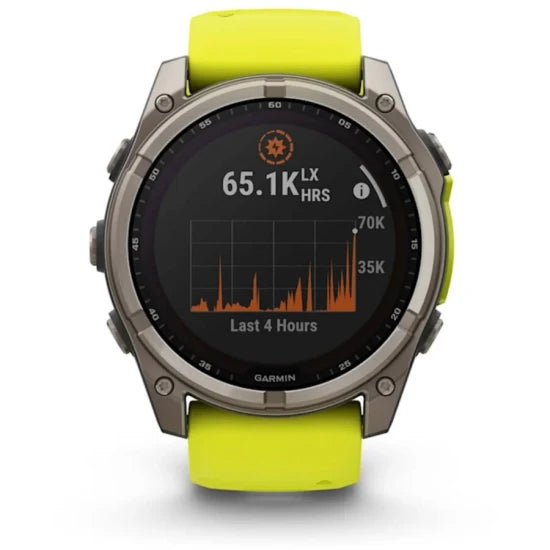 Ceas Garmin Fenix 8 Sapphire Solar Yellow/graphite Titanium, 51mm Emea