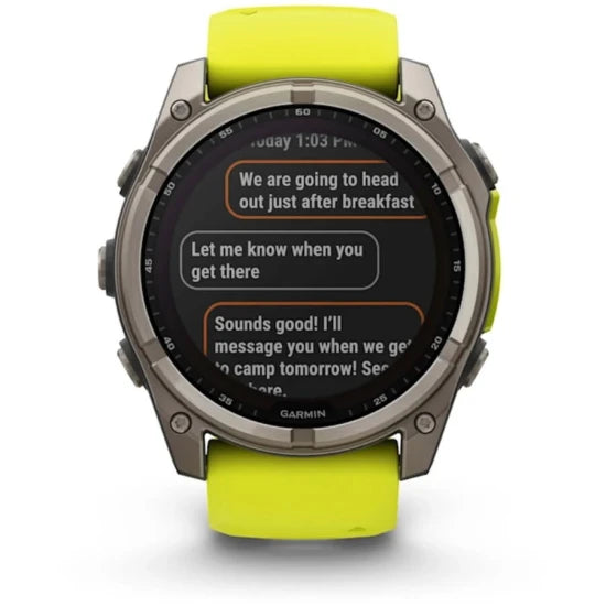 Ceas Garmin Fenix 8 Sapphire Solar Yellow/graphite Titanium, 51mm Emea