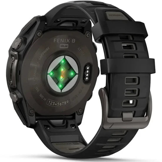 Ceas Garmin Fenix 8 Solar Sapphire Carbon, Grey Ti / Black, 47mm, Em