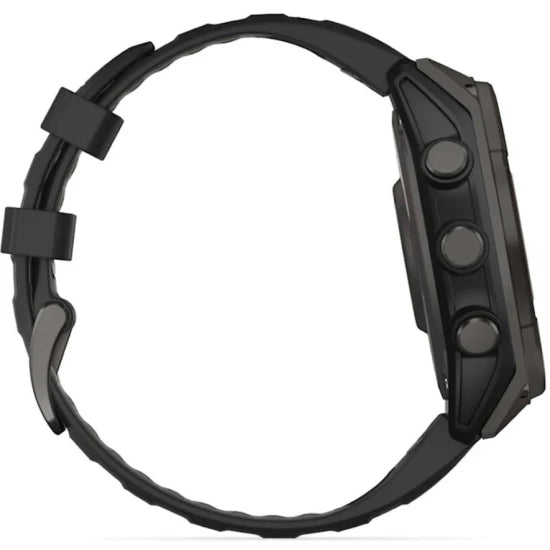 Ceas Garmin Fenix 8 Solar Sapphire Carbon, Grey Ti / Black, 47mm, Em