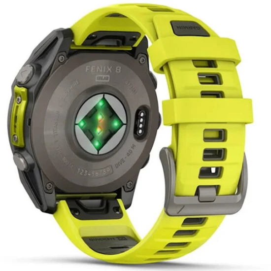 Ceas Garmin Fenix 8 Solar Sapphire Carbon, Yellow / Graphite, 47mm, Emea