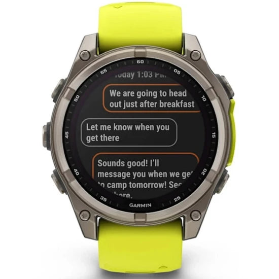 Ceas Garmin Fenix 8 Solar Sapphire Carbon, Yellow / Graphite, 47mm, Emea