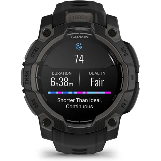 Ceas Garmin Instinct 3 Amoled Black, Curea Neagra, 45mm