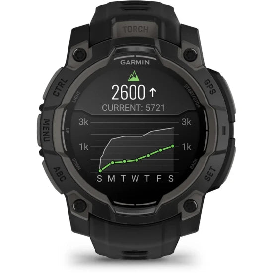 Ceas Garmin Instinct 3 Amoled Black, Curea Neagra, 45mm