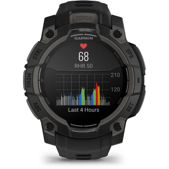 Ceas Garmin Instinct 3 Amoled Black, Curea Neagra, 45mm