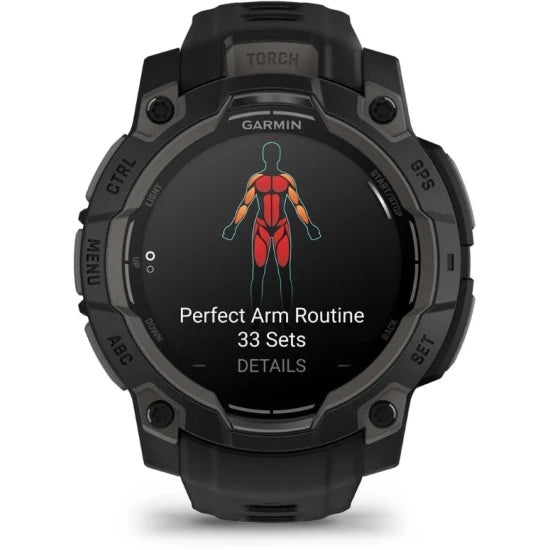 Ceas Garmin Instinct 3 Amoled Black, Curea Neagra, 45mm