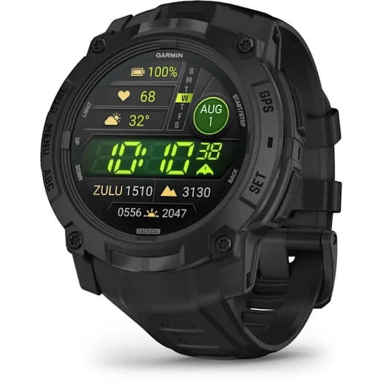 Ceas Garmin Instinct 3 Amoled Black Tactical Edition, 50mm, Curea Neagra