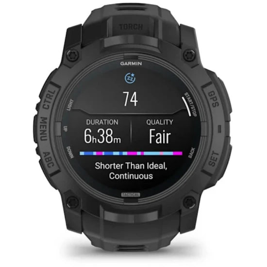 Ceas Garmin Instinct 3 Amoled Black Tactical Edition, 50mm, Curea Neagra