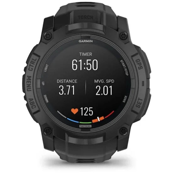 Ceas Garmin Instinct 3 Amoled Black Tactical Edition, 50mm, Curea Neagra