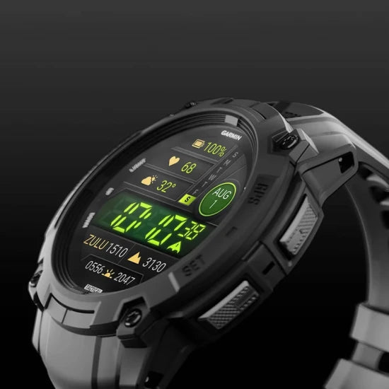 Ceas Garmin Instinct 3 Amoled Black Tactical Edition, 50mm, Curea Neagra