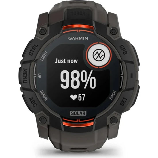 Ceas Garmin Instinct 3 Solar Black Curea Charcoal 50mm