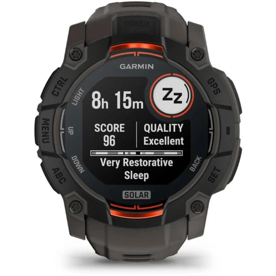 Ceas Garmin Instinct 3 Solar Black Curea Charcoal 50mm