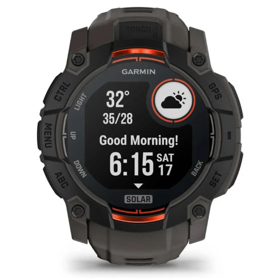 Ceas Garmin Instinct 3 Solar Black Curea Charcoal 50mm